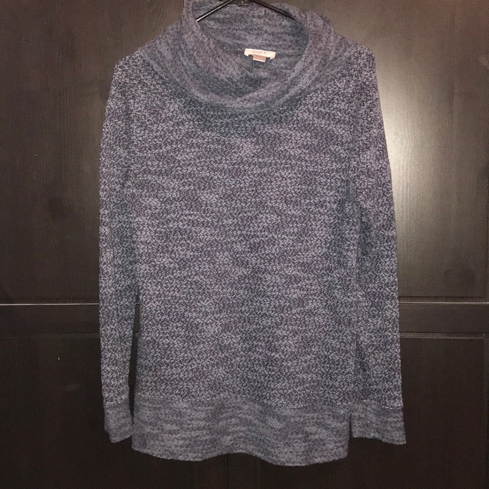 Blue cowl neck loft sweater